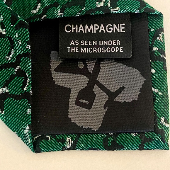 Cocktail Expressions Champagne Silk Necktie Green Tie Science Father's Day Gift - Picture 7 of 7